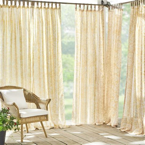 Verena Floral Indooroutdoor Sheer Tab Top Window Curtain Panel