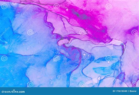 Trendy Ethereal Light Blue Pink And Purple Alcohol Ink Abstract
