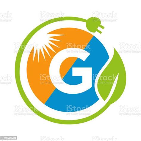 Lettre G Concept De Conception De Logo Dénergie Solaire Avec Soleil