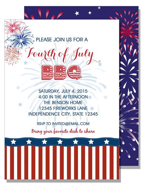 4th Of July Invitation Template