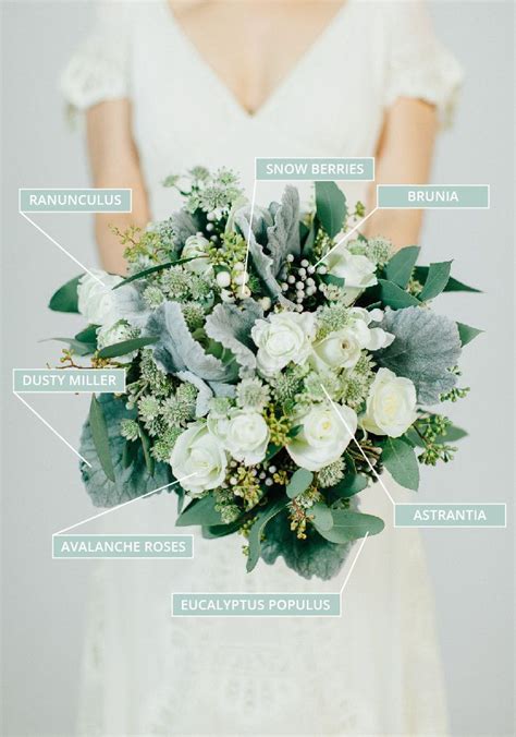 Autumn And Fall Wedding Bouquet In White With Sage Green