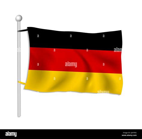 Germany Flag Waves On A Flagpole White Background Vector Stock Vector