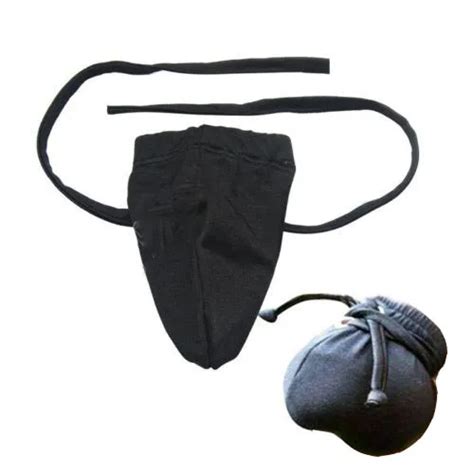 Aliexpress Buy Men S Lycra Tie Up Penis Warmer Pouch Underwear