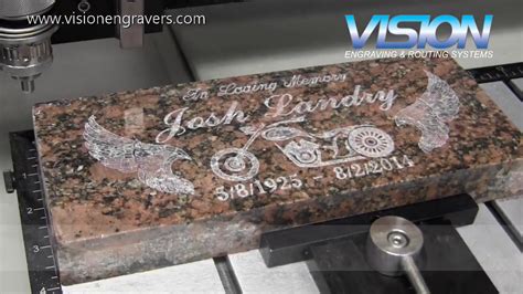 Memorial Granite Engraving With The 1624 Pro S5 Engraving Machine Youtube