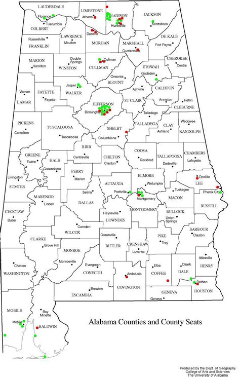 Alabama Counties •
