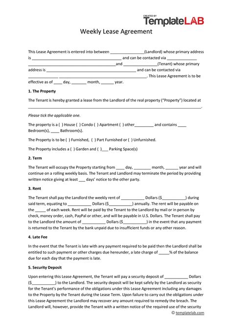 Residential Lease Agreement Templates