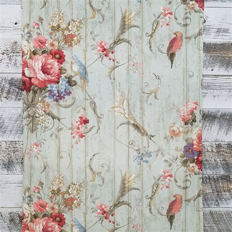 Bird Rose French Cottage Floral Victorian Vintage Wallpaper Ha1326