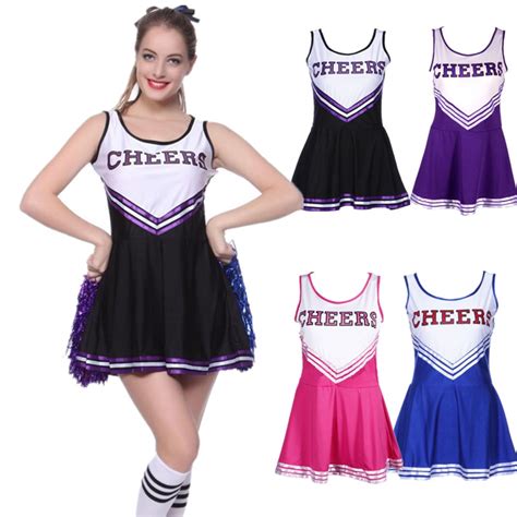 5 color hot sale high school sexy cheerleading fancy dress cheer uniform girls cheerleader
