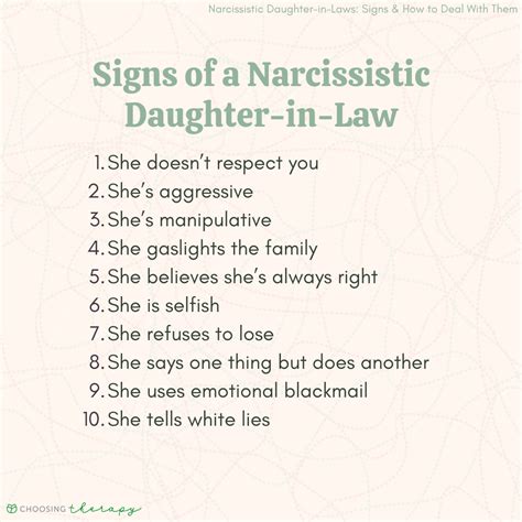 is your daughter in law a narcissist 10 signs to be aware of