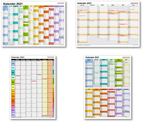 So haben wir beispielsweise jahreskalender für 2021 in. Kalender 2021 mit Excel/PDF/Word-Vorlagen, Feiertagen ...
