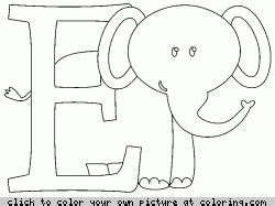 Download E is for Elephant coloring page - coloring.com