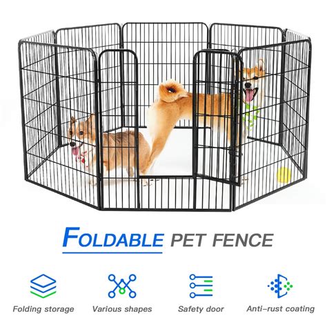 Topcobe 8 Panel Pet Playpen For Home Foldable Heavy Duty Iron Puppy