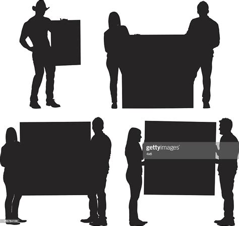 People Silhouettes Holding Up Signs High Res Vector Graphic Getty Images