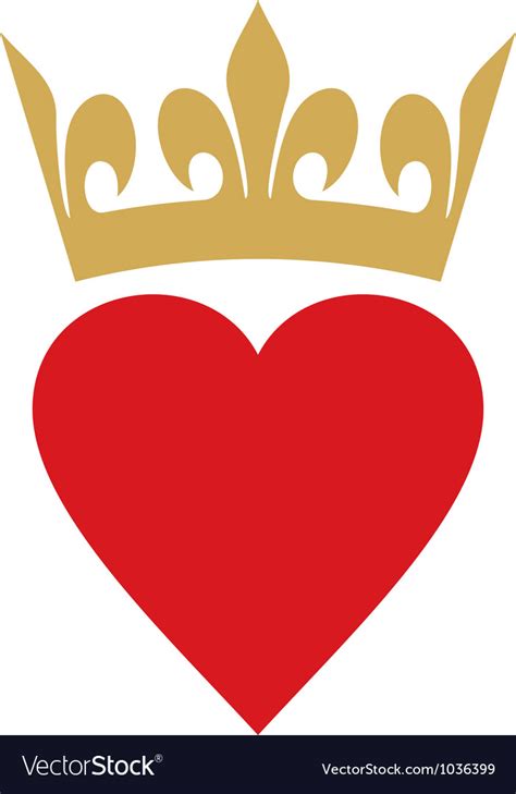 Heart With Crown Royalty Free Vector Image Vectorstock