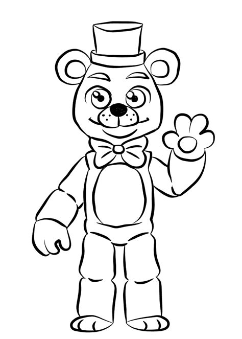 Freddy From Fnaf Coloring Page For Kids