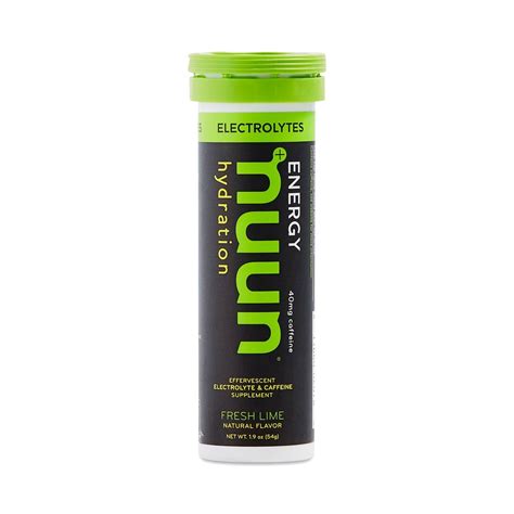 Nuun Effervescent Electrolyte And Caffeine Supplement Fresh Lime