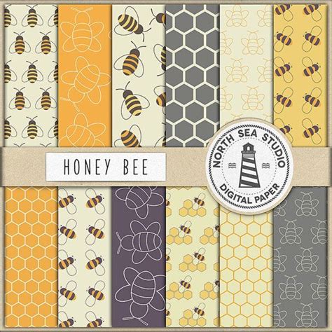Bee World Honey Bee Digital Paper Scrapbooking Backgrounds Etsy