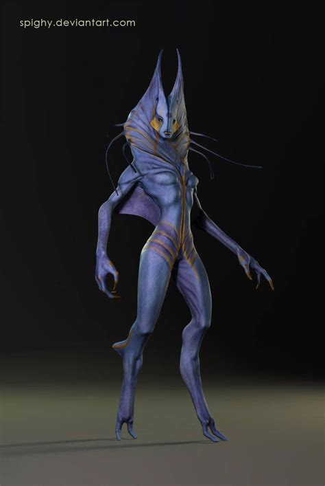 Female Kiryan D Model By Spighy Alien Artwork Alien Concept Art