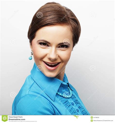 Young Beautiful Woman With Big Happy Smile Stock Image Image Of Expressive Model 54788035