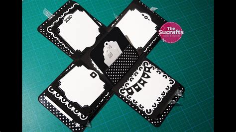 An explosion box is a box that contains your treasured pictures, some of the sweetest messages within it along with little goodies. Black and White Explosion Box | The Sucrafts - YouTube