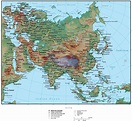 Asia Terrain map in Adobe Illustrator vector format with Photoshop ...