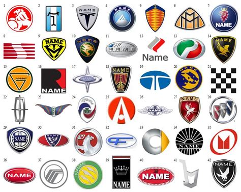 List Of Most Popular Car Brands Symbols Logos Decal Set Ph