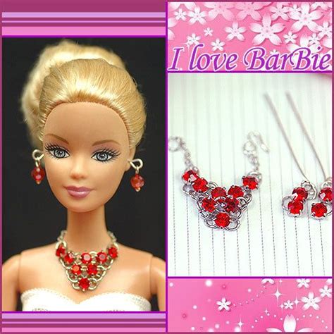 Barbie Doll Jewelry Set Barbie Rhine Stone Necklace And By Sinogem Doll