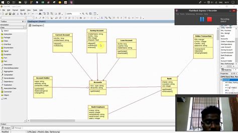 Class Diagram Banking System Star Uml Youtube