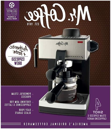 The classic functionality of mr. Mr. Coffee 4-Cup Steam Espresso System Milk Frother