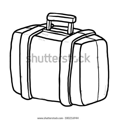 Baggage Cartoon Vector Illustration Black White Stock Vector Royalty