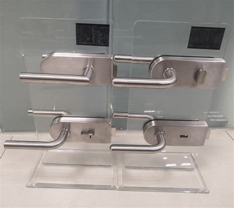 Us Stainless Steel Frameless Glass Door Lock With Handle Silent Glass