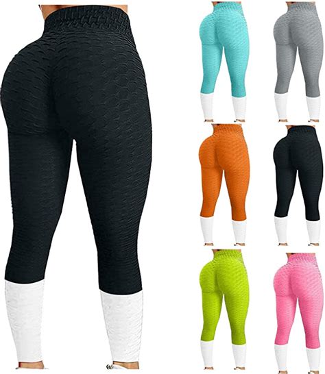 women s sexy tik tok leggings solid patchwork plus size high waist scrunch butt lift workout