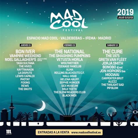 Mad Cool 2019 Desvela Su Cartel Por Días