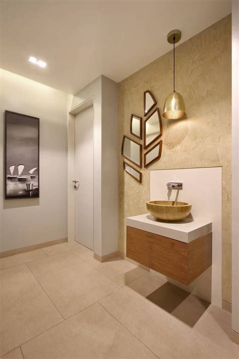 Toilet units, counter tops, cabinets, cupboards, bathtub, accessories, wash basin, the shower toilet, wash basin sink, faucets, & more. Antriksh Apartment - a+t associates | Washbasin design ...
