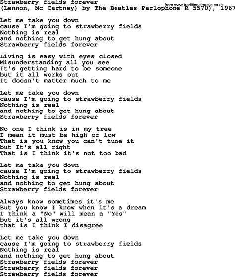 Bruce Springsteen Song Strawberry Fields Forever Lyrics