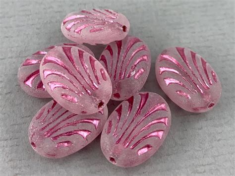 Frosted Clear Czech Glass Art Deco Lily Flower Focal Beads Etsy In