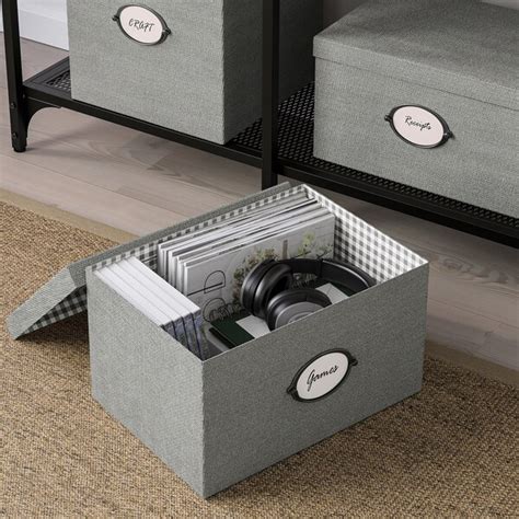 Maybe you would like to learn more about one of these? KVARNVIK grey, Storage box with lid, 25x35x20 cm - IKEA