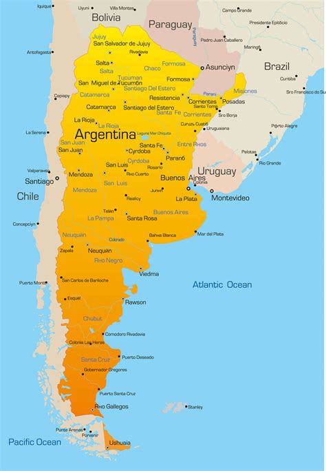 De defensa, que ofrece la posibilidad de descargar en forma gratuita mapas físicos y políticos de cada una de las provincias argentinas. Argentina Map - Guide of the World