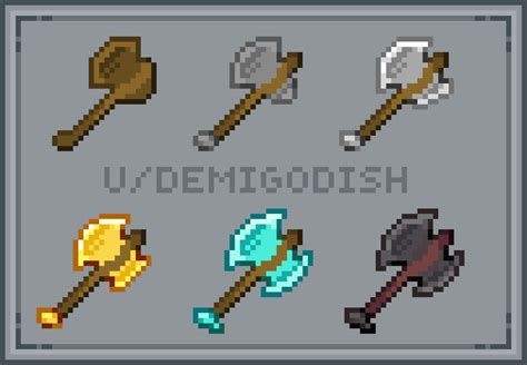Heres A Re Sprite Of All The Axes Howd I Do Rminecraft