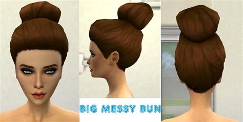 Sims 4 Hairs Belles Simblr Big Messy Bun 200 Folowers T