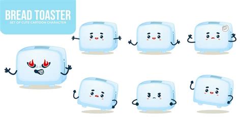 Premium Vector Cute And Funny Toaster With Bread Icon Cartoon