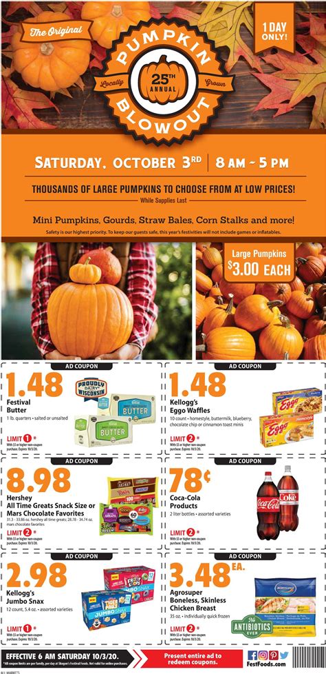 See our weekly ad, browse delicious recipes, or check out our many programs. Festival Foods Current weekly ad 09/30 - 10/13/2020 ...