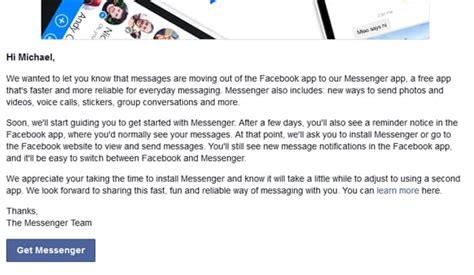 Facebook Is Now Forcing You To Use Its Messenger App