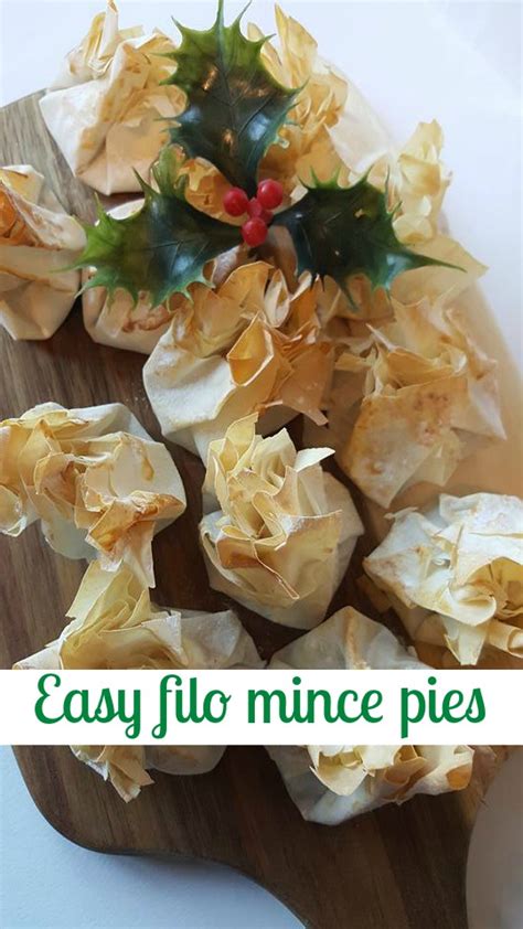 This sweet dessert pastry is made with thin, flaky, buttery layers of phyllo dough and filled with sweet apricots, lightly salted pistachio nuts, and a bit of brown sugar. Easy filo mince pies | Recipe (Slimming World friendly ...