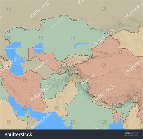 Central Asia Map Stock Illustration 19723552 Shutterstock