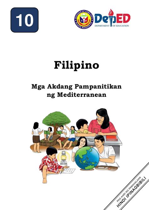 Filipino 10q1 L1m1 Filipino Mga Akdang Pampanitikan Ng Mediterranean