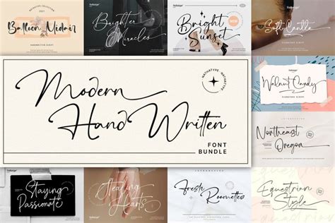 Modern Handwritten Font Bundle Natha Studio