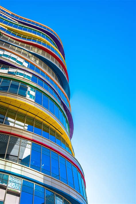 Building Facade Colorful Architecture Modern Hd Phone Wallpaper