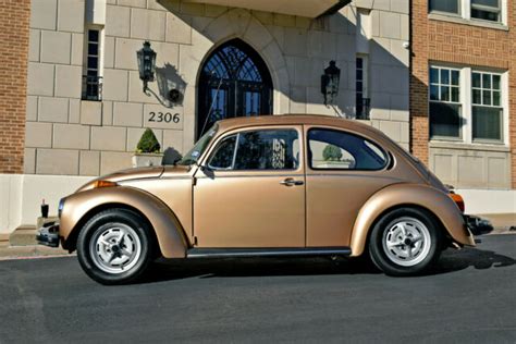 1974 Volkswagen Super Beetle Gold Bug 1 Owner Refurbished Sunroof