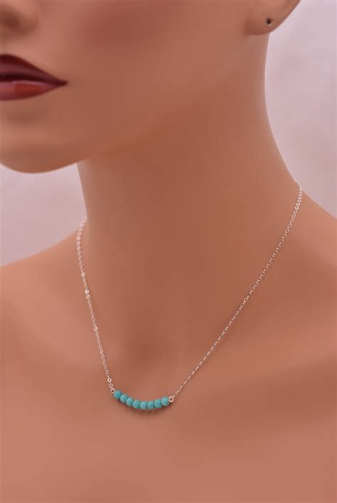 sterling silver and turquoise necklace turquoise bead etsy